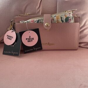 Nanette Lepore Pink and Floral 2-Piece Bag Set